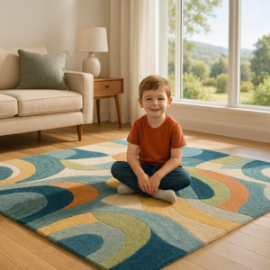 Azure Swirl Hand Tufted Rugs