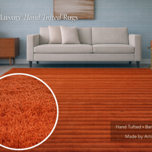 Burnt Orange Hand Tufted Carpet & Rugs