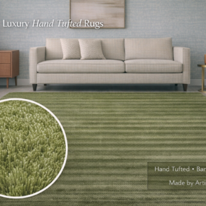 Olive Green Hand Tufted Carpet & Rugs