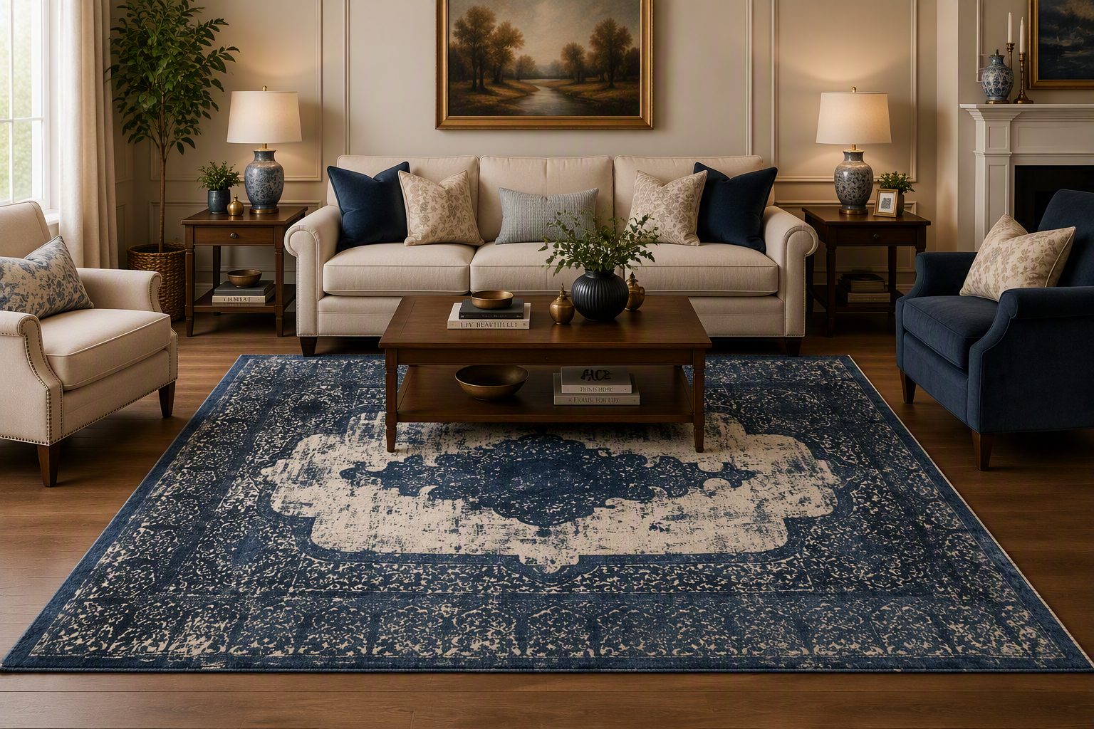 Midnight Vintage Machine Made Carpet & Rugs